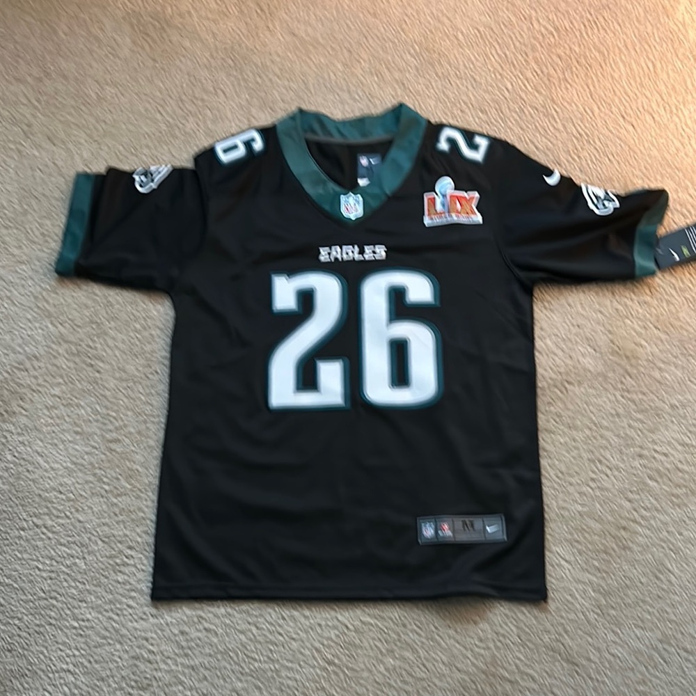Saquan Barkley Nike Super Bowl  Black and Green Sports Jersey